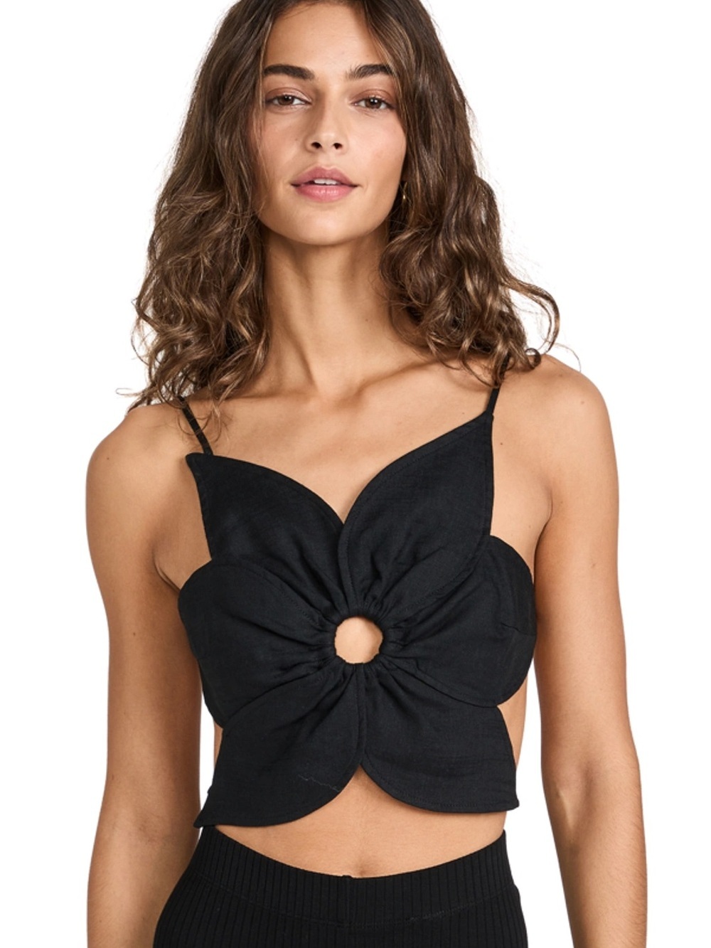 Cult Gaia Black Rachel Top Size Small Flower Backless Top - Picture 2 of 8